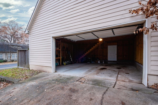 view of garage