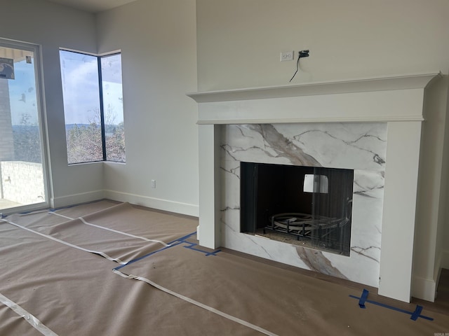 room details with a high end fireplace