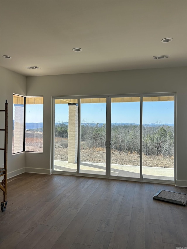 unfurnished room with hardwood / wood-style floors