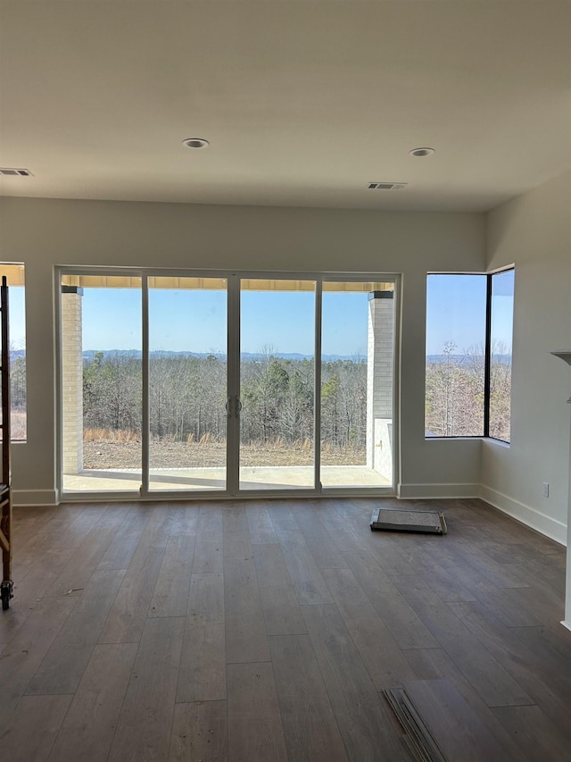 spare room with wood-type flooring