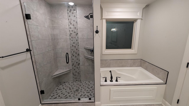 bathroom with plus walk in shower