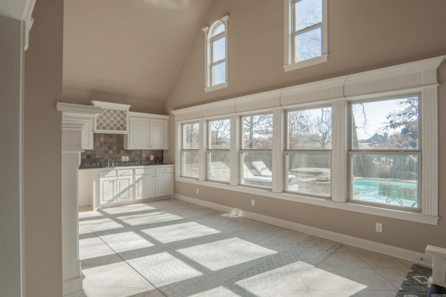 interior space with lofted ceiling