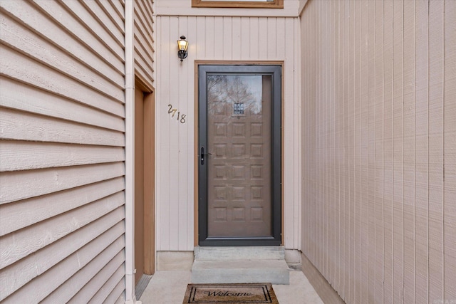 view of doorway to property