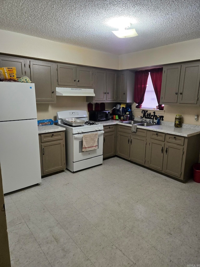 kitchen with white appliances and sink