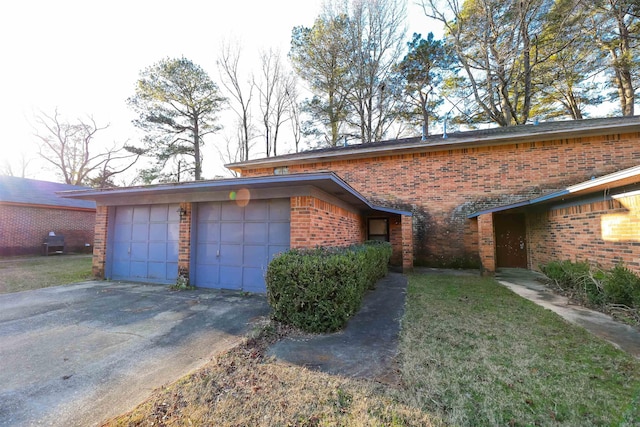 exterior space with a garage