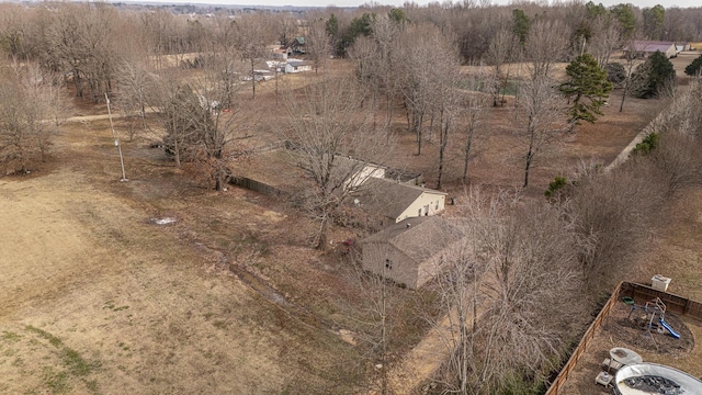 bird's eye view with a rural view and a forest view