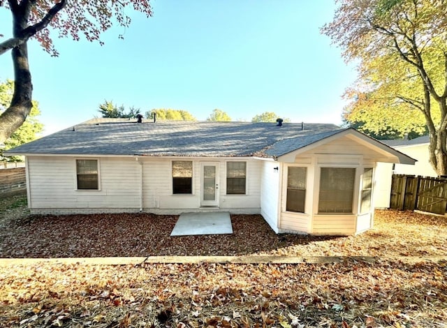 rear view of house featuring a patio area