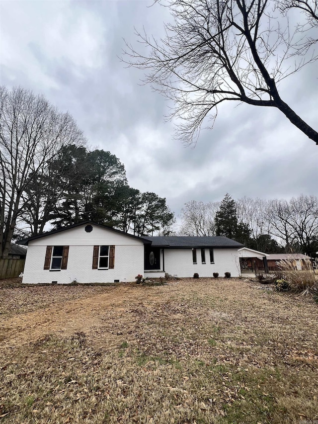 view of single story home