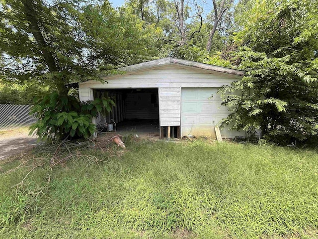 view of garage