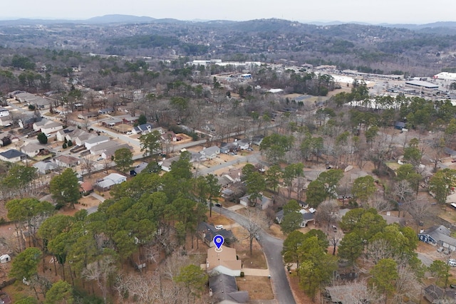 bird's eye view with a mountain view