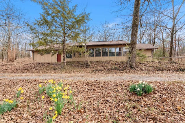 view of single story home