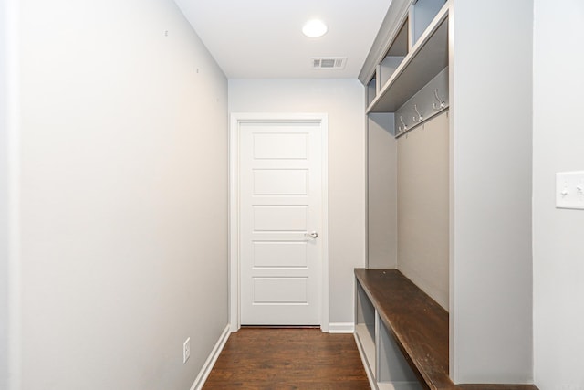 mudroom featuring dark hardwood / wood-style floors