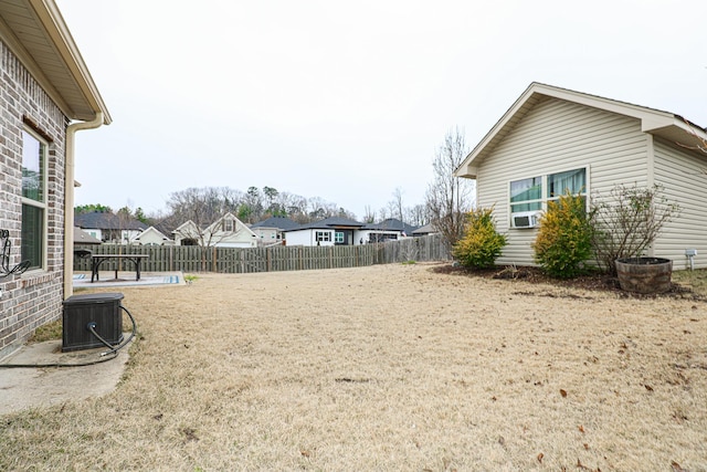 view of yard featuring cooling unit