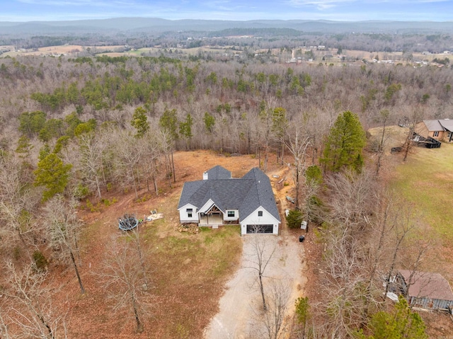 drone / aerial view with a mountain view