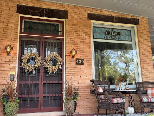 property entrance with french doors