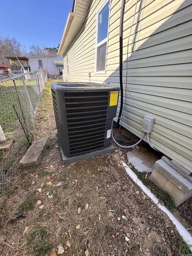 exterior details with central air condition unit