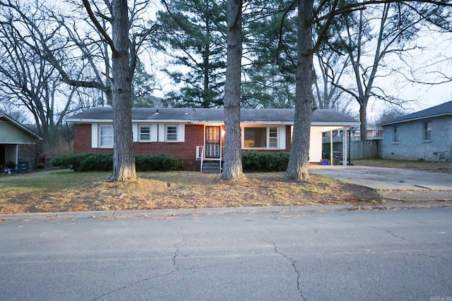 view of single story home