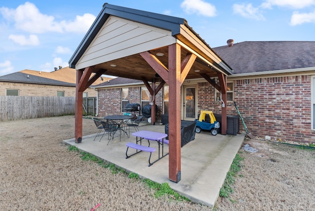 view of patio / terrace with a gazebo