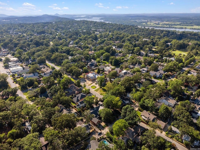 aerial view featuring a mountain view