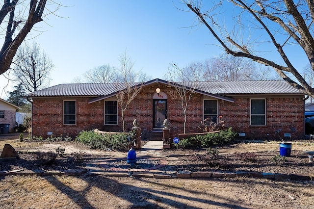 view of single story home