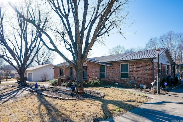 view of single story home