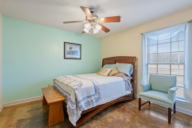 bedroom featuring ceiling fan