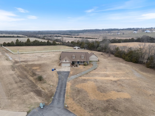 aerial view with a rural view