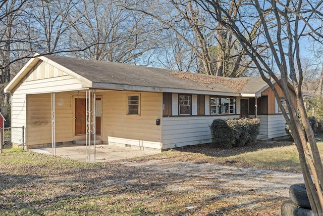 view of single story home