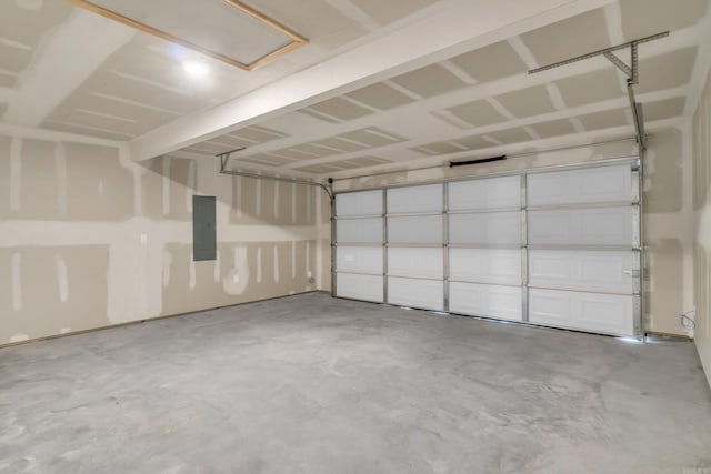 garage with electric panel