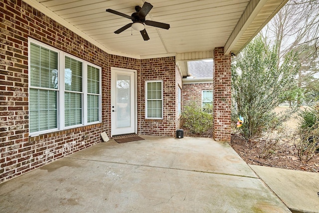 view of patio / terrace with ceiling fan