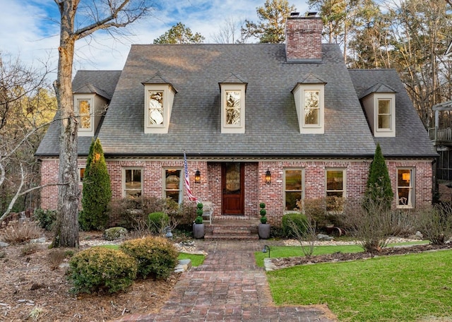 view of front facade featuring a front lawn