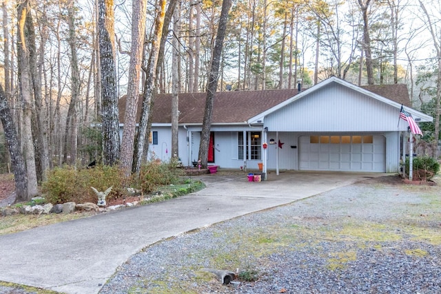 ranch-style home with a garage