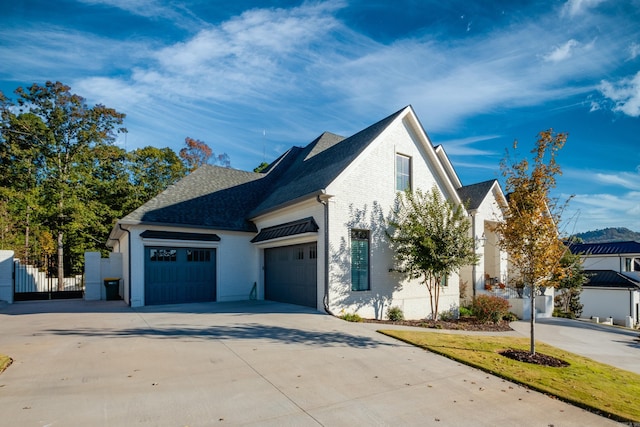 view of property exterior with a garage