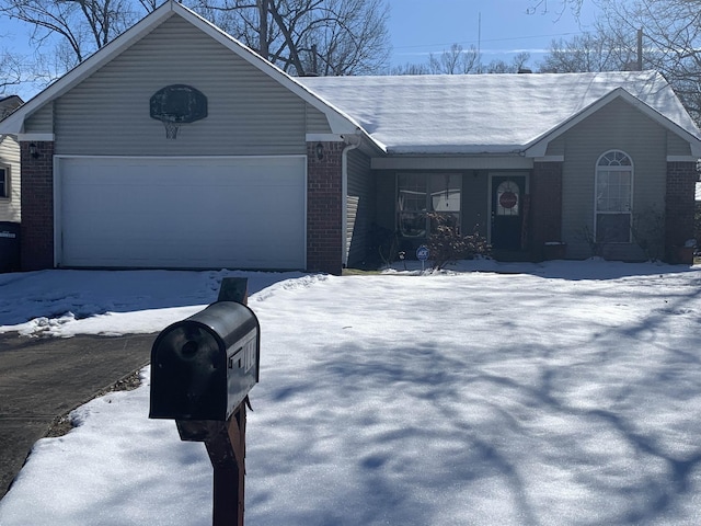 single story home with a garage