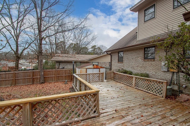 deck with a storage unit