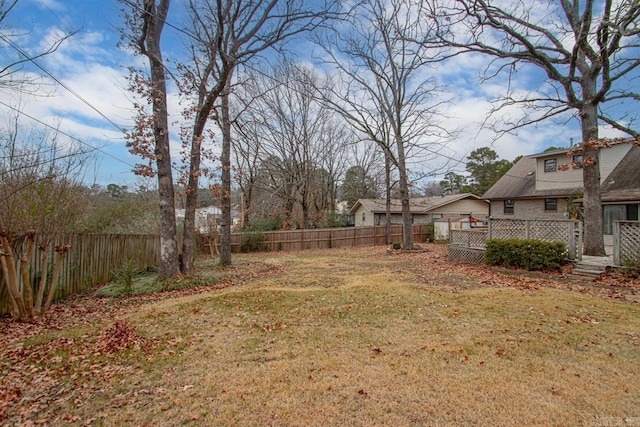 view of yard featuring a deck