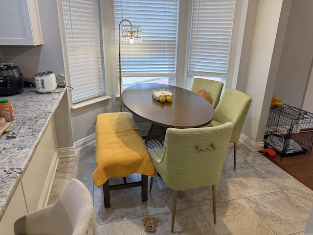 dining space with plenty of natural light