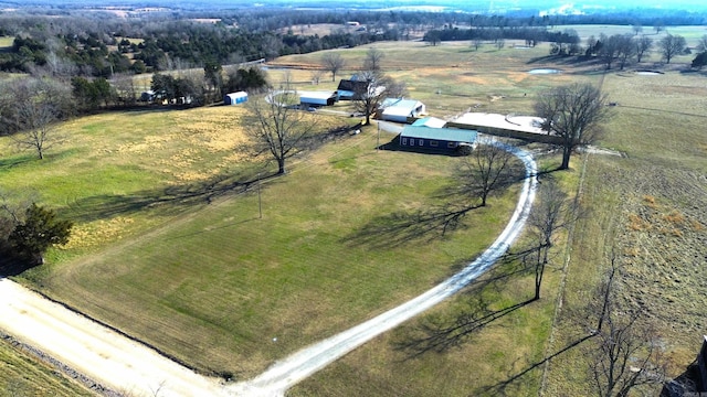 aerial view with a rural view