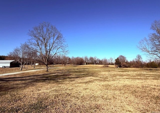 view of yard with a rural view