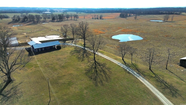 drone / aerial view with a rural view