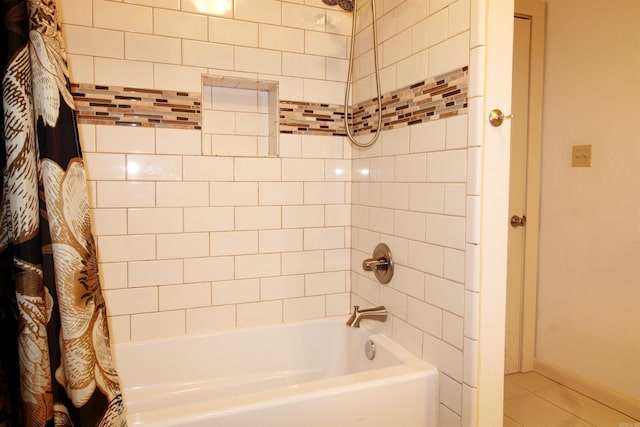 bathroom featuring shower / bath combo with shower curtain