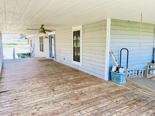 deck featuring ceiling fan