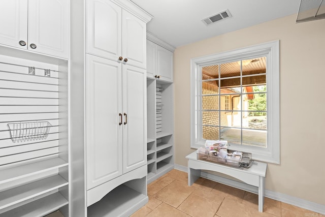 mudroom featuring light tile patterned floors