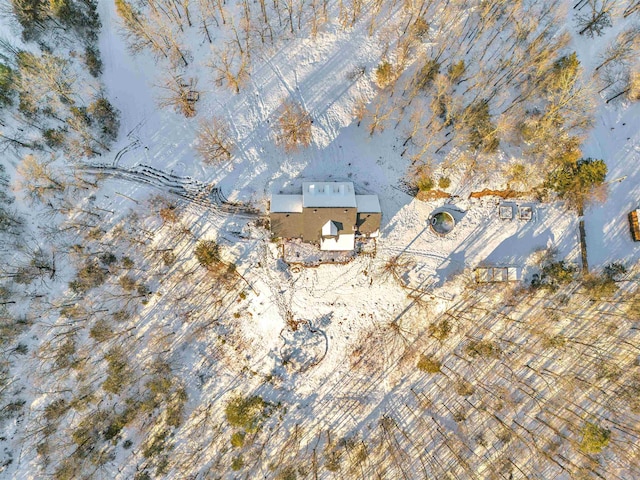 view of snowy aerial view