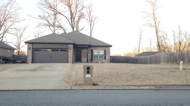 view of front of home featuring a garage