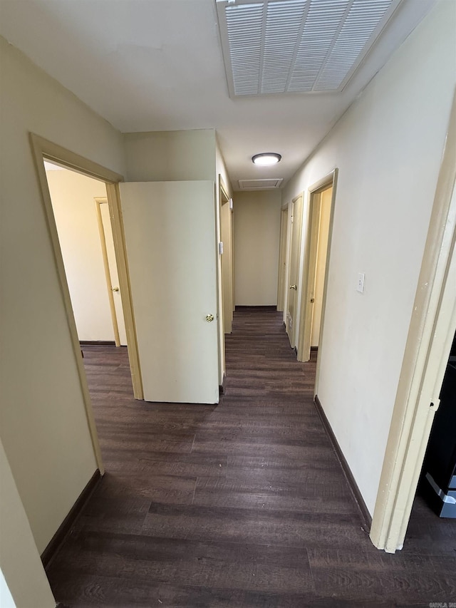 hall featuring dark hardwood / wood-style floors