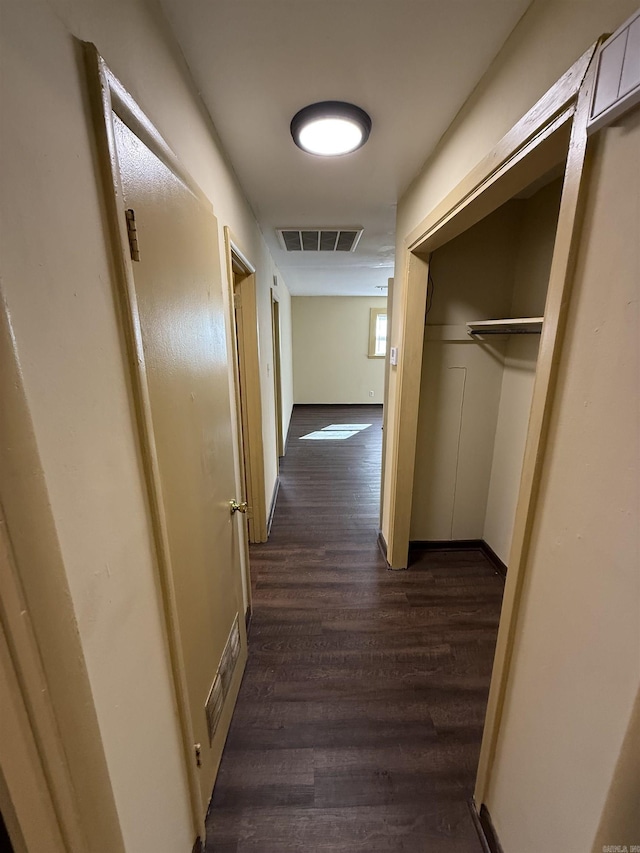 hall featuring dark hardwood / wood-style floors