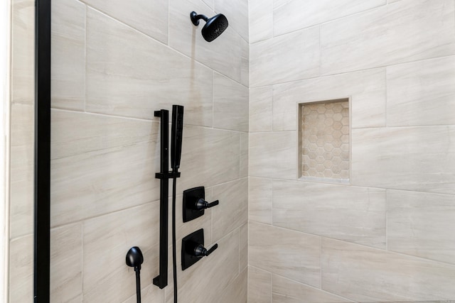 interior details with tiled shower