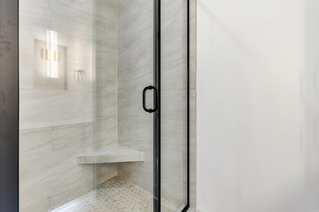 bathroom featuring walk in shower