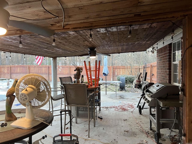 view of patio with ceiling fan